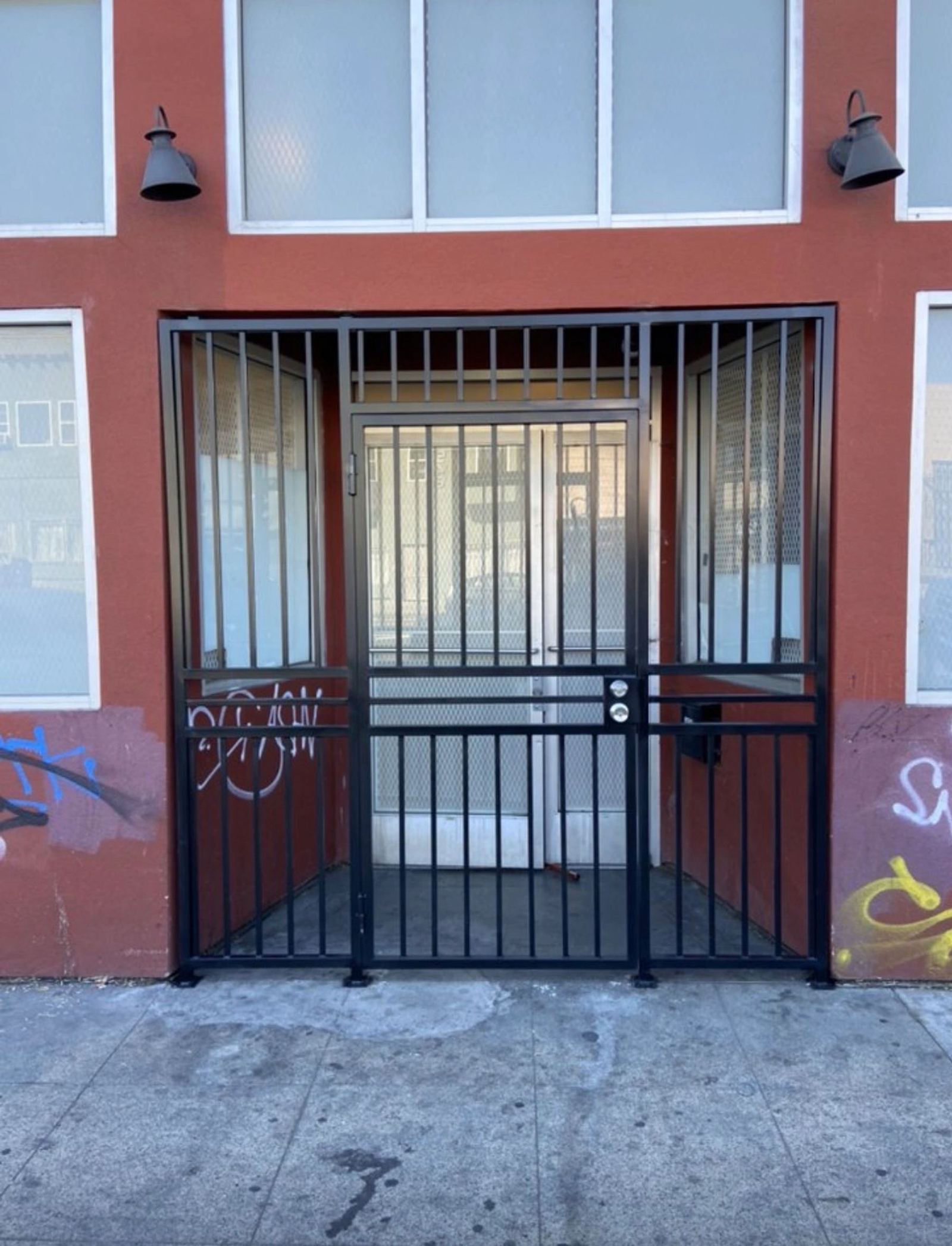 A storefront security gate enclosure, an ATR Welding installation